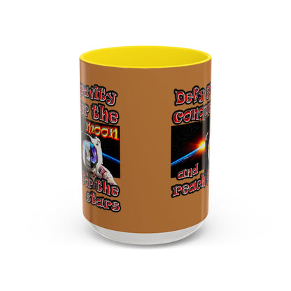 defy conquer reach - Accent Mug (light brown)