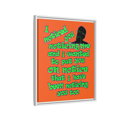 noticed you noticing - framed canvas art (orange)