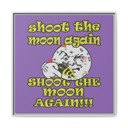 shoot the moon again - framed canvas art (light purple)