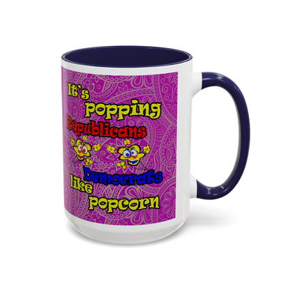 popping like popcorn - Accent Mug (pink swirl)