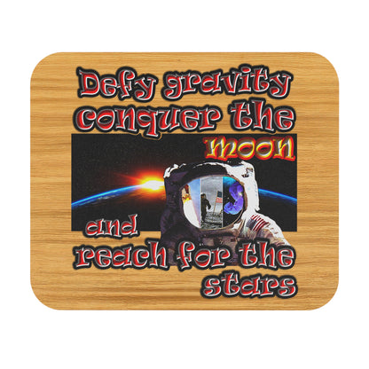 defy conquer reach - Mouse Pad (Rectangle) (butterscotch wood finish)