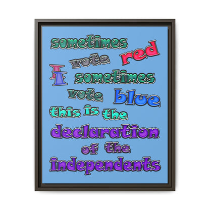 declaration of the independents - framed canvas art (light blue)