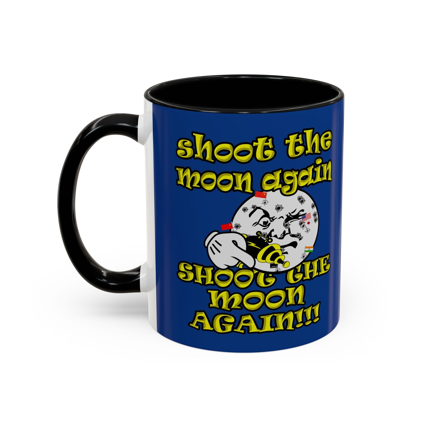 shoot the moon again - Accent Mug (dark blue)