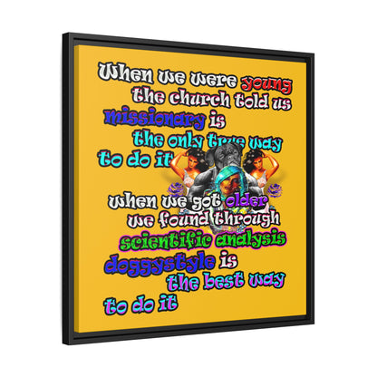 doggystyle - framed canvas art (yellow)