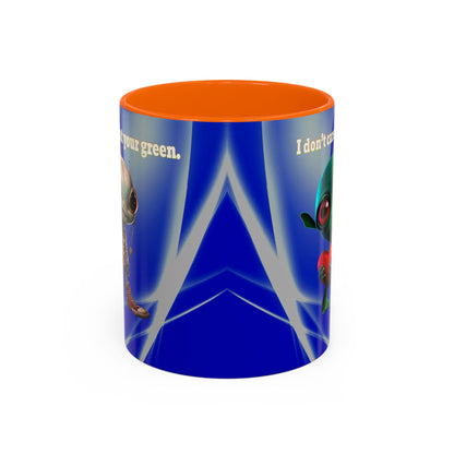 I don't care that your grey - Accent Mug (blue-white wave)