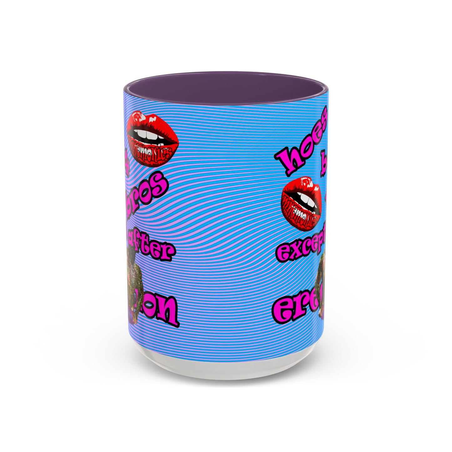 hoes b4 bros - Accent Mug (light blue-purple wave)