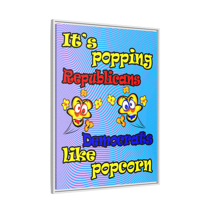 popping like popcorn - framed canvas art (light blue-purple wave)