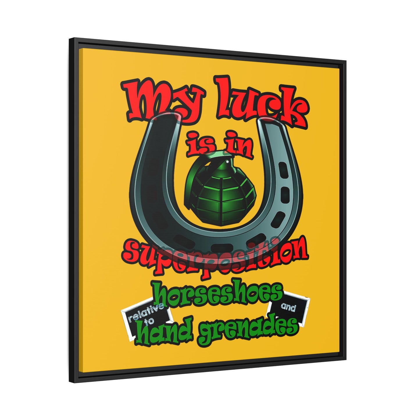 my luck - framed canvas art (yellow)