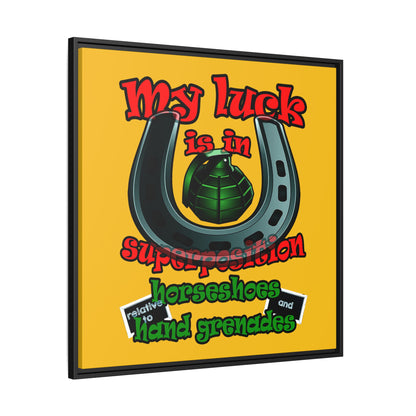 my luck - framed canvas art (yellow)