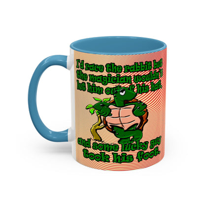 turtle race - Accent Mug (yellow-orange wave)