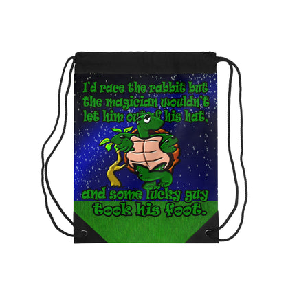 turtle race - Drawstring Bag ('snoops' background)