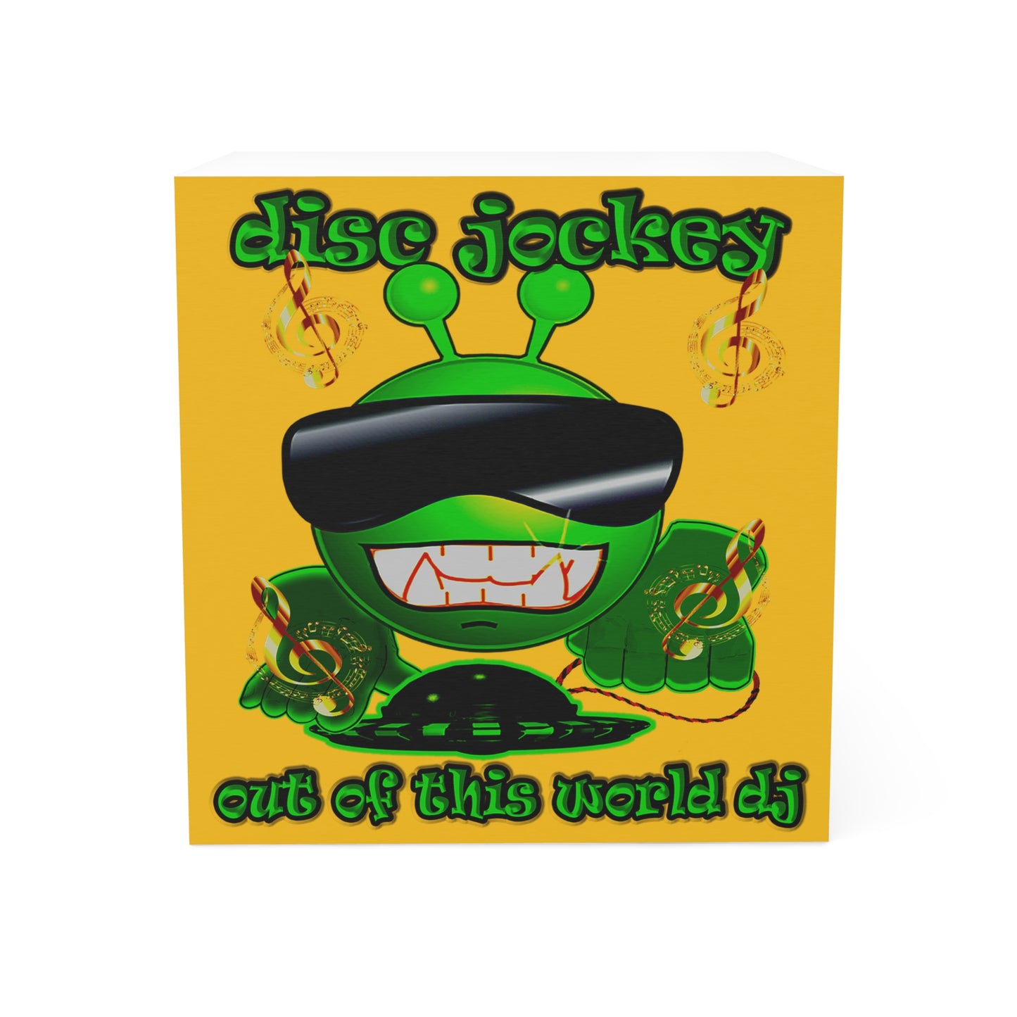 disc jockey - note cube (yellow)