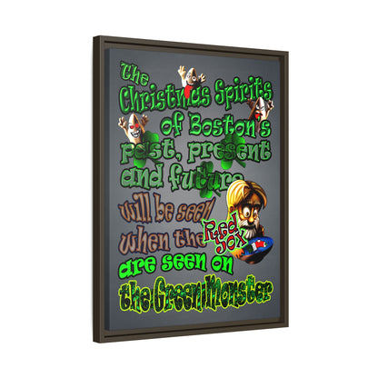 christmas spirits of boston - framed canvas art (grey-light grey)