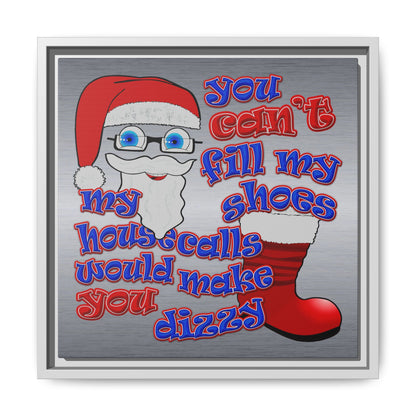 santa's shoes - framed canvas art (brushed nickel)