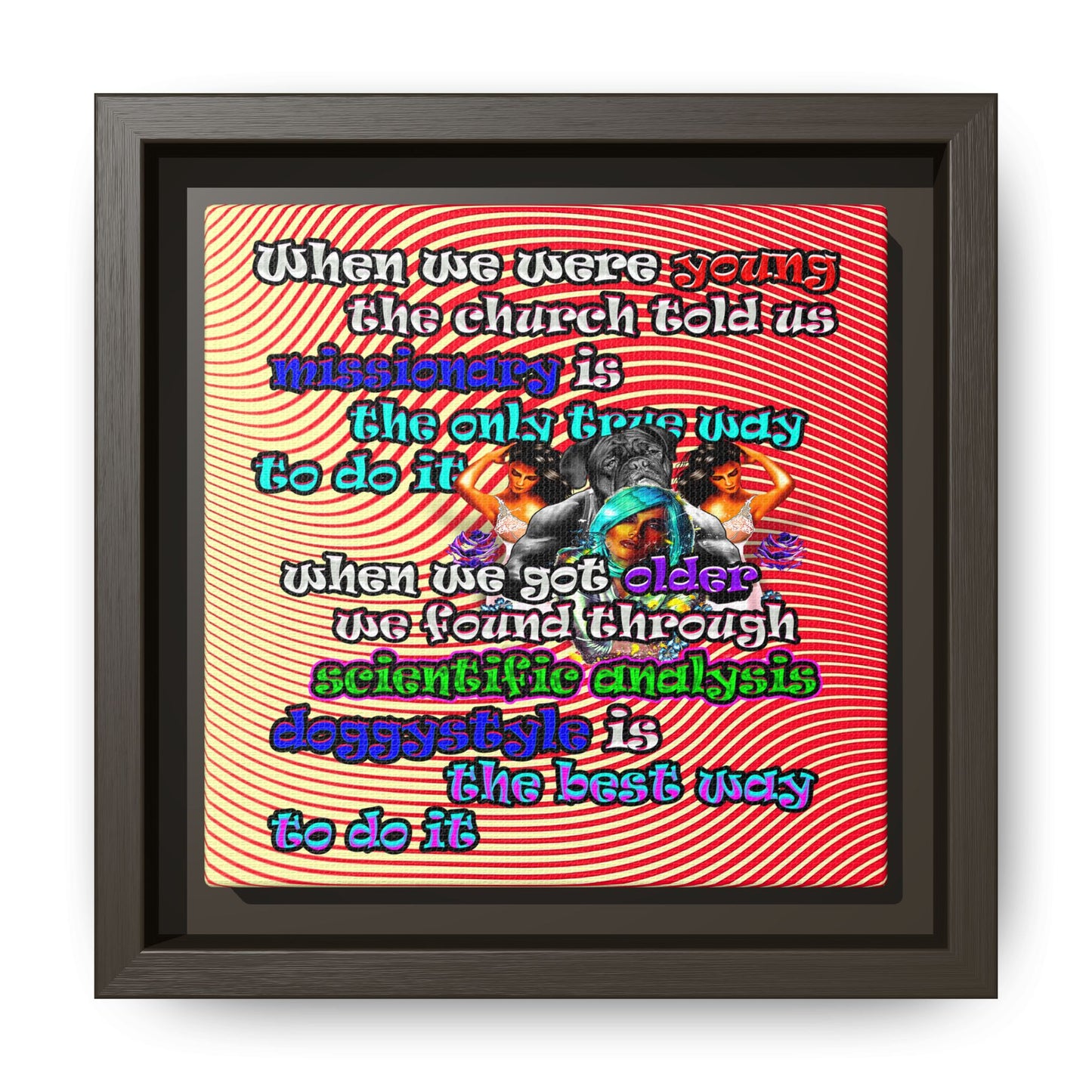 doggystyle - framed canvas art (yellow-orange wave)