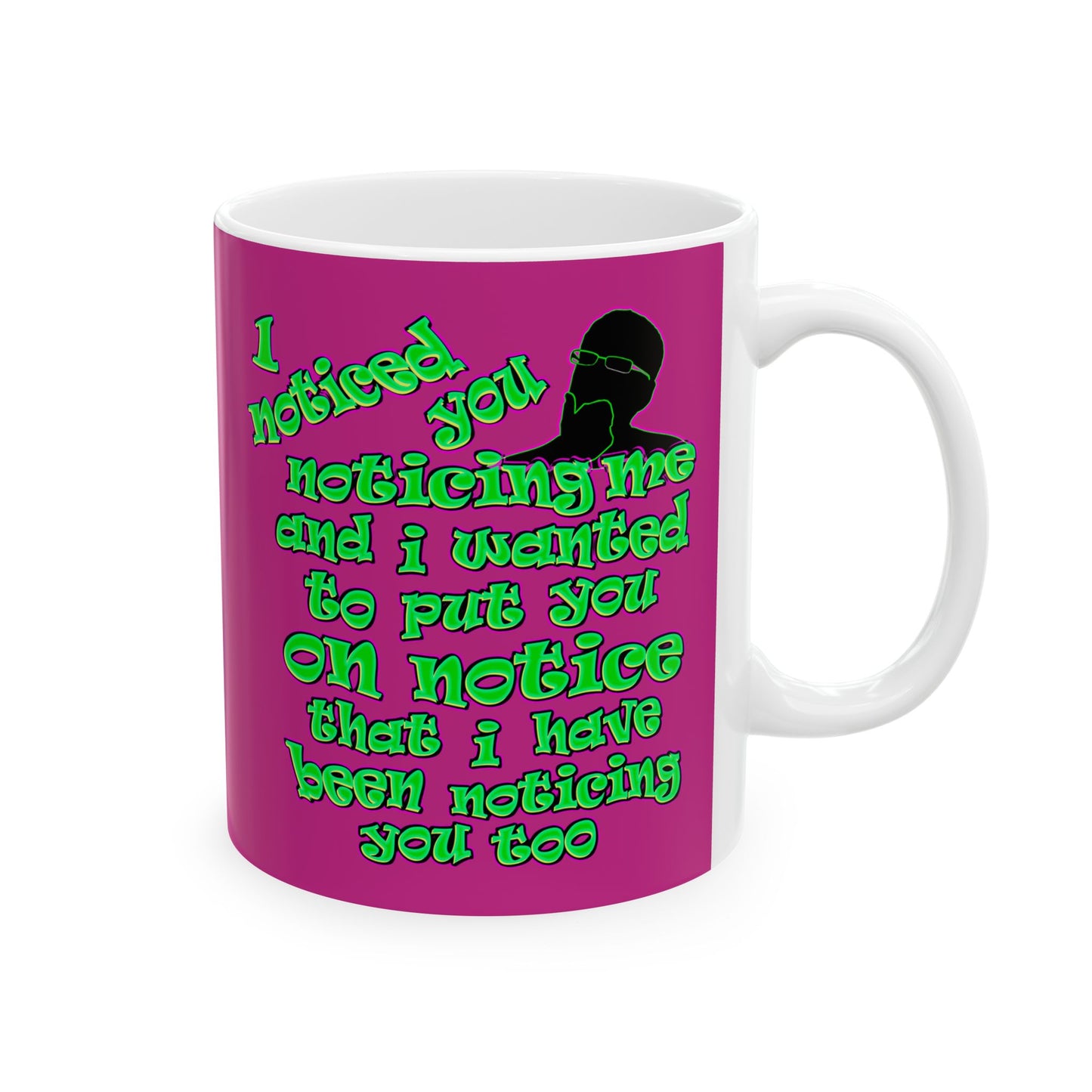 noticed you noticing - White Mug (pink)