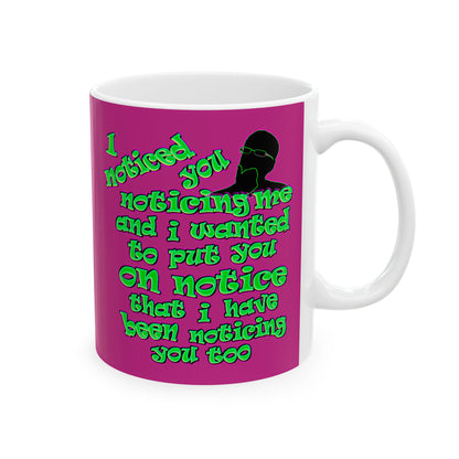 noticed you noticing - White Mug (pink)