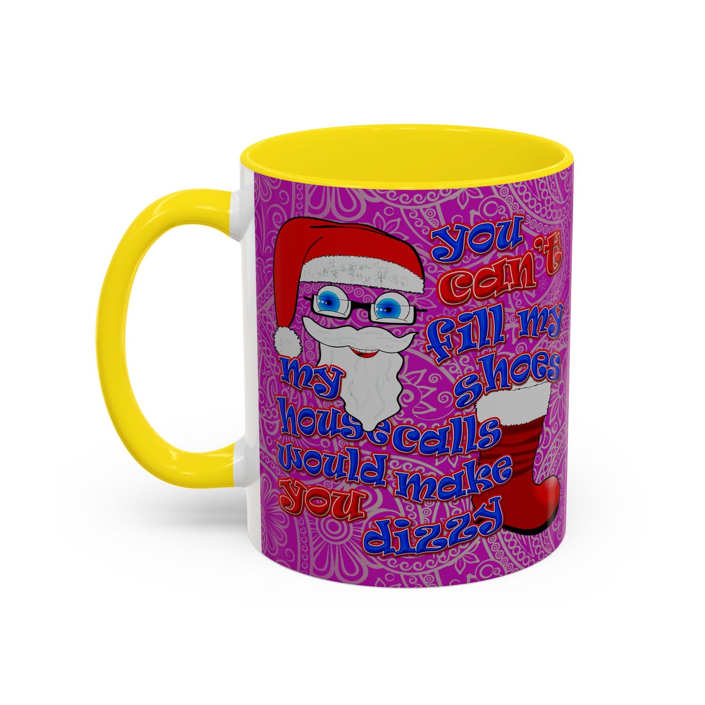 santa's shoes - Accent Mug (pink swirl)
