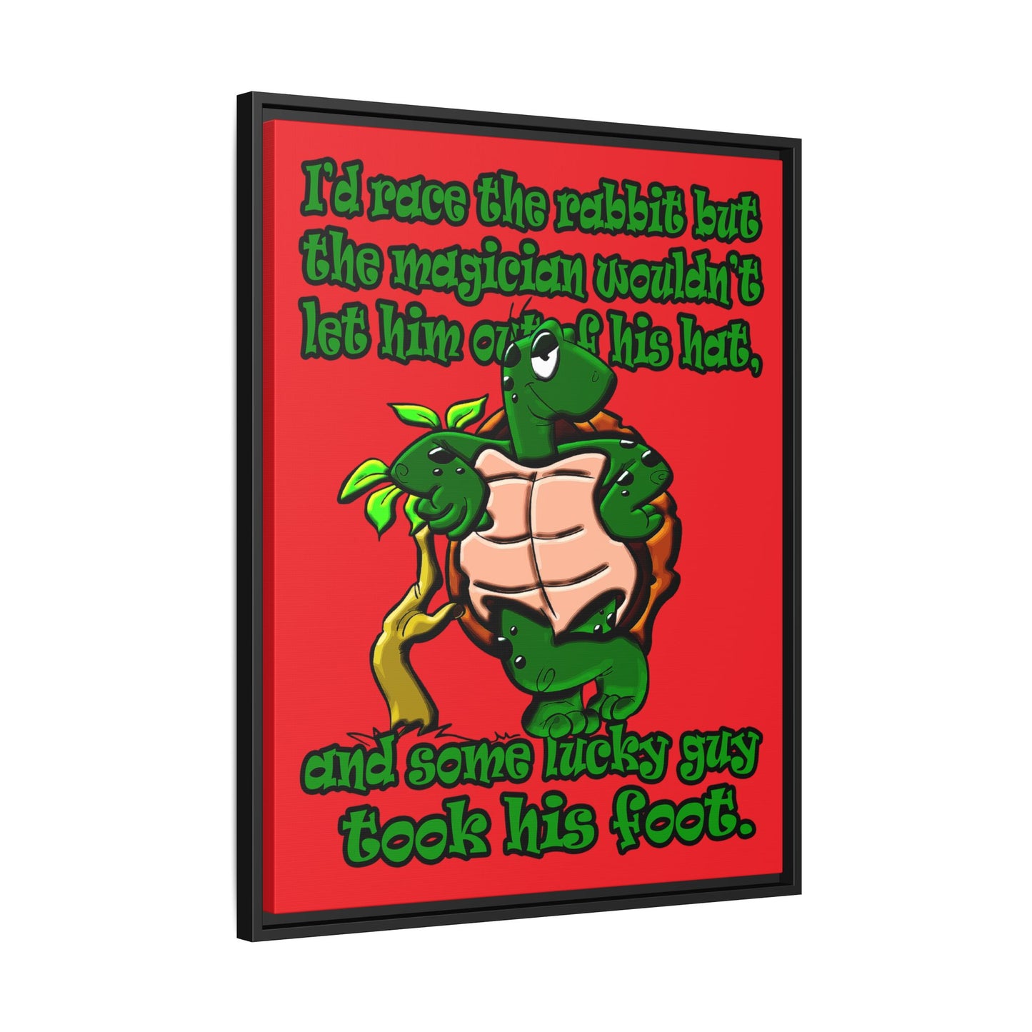 turtle race - framed canvas art (red)