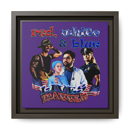 rw&b lives matter - framed canvas art (purple)