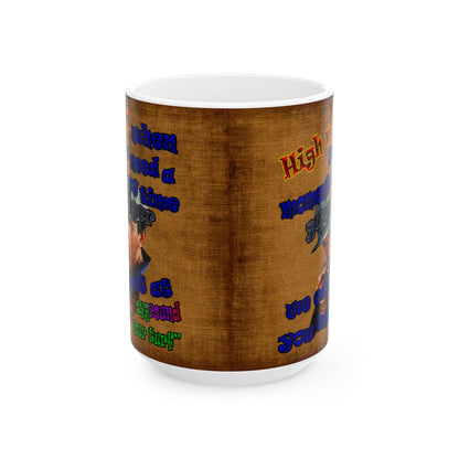 high noon - White Mug (brown papyrus)