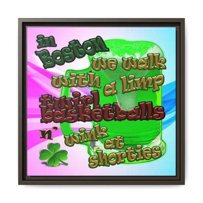 celtics logo - framed canvas art (light blue-pink wave)