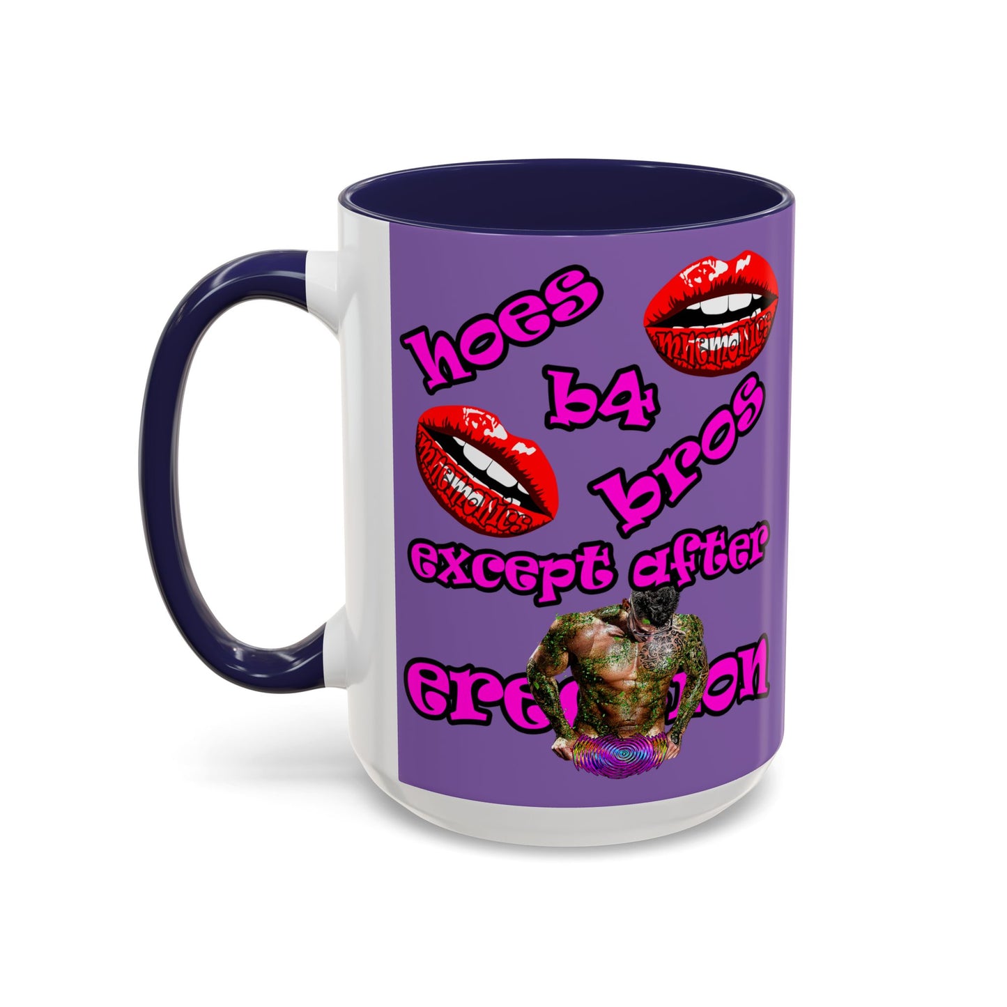 hoes b4 bros - Accent Mug (light purple)