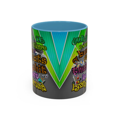 the bum's shit - Accent Mug (rainbow split)