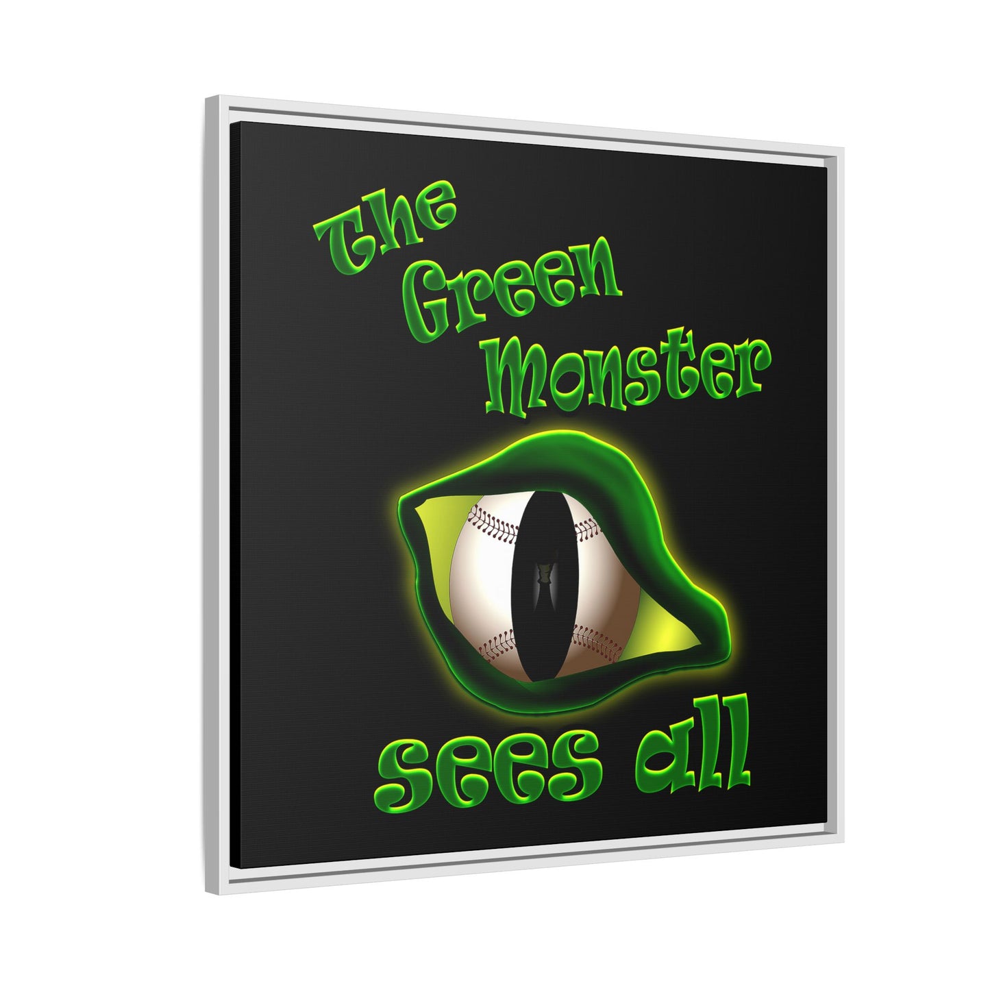 green monster - framed canvas art (black)