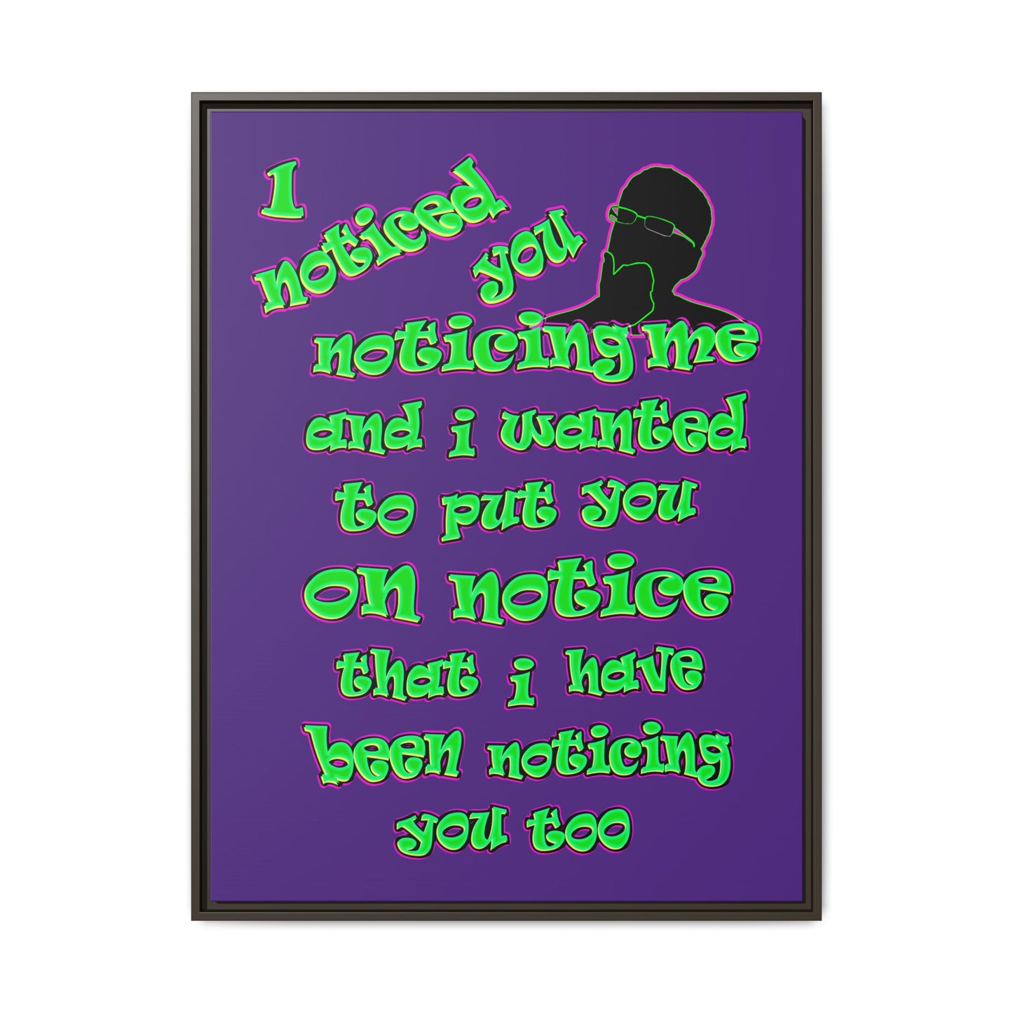 noticed you noticing - framed canvas art (purple)