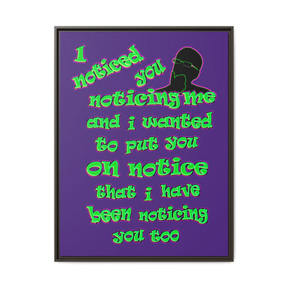 noticed you noticing - framed canvas art (purple)