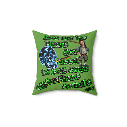 og - Faux Suede Square Pillow - (green)