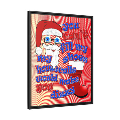 santa's shoes - framed canvas art (yellow-orange wave)