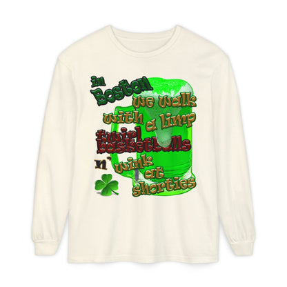celtics logo - Unisex Garment-dyed Long Sleeve T-Shirt