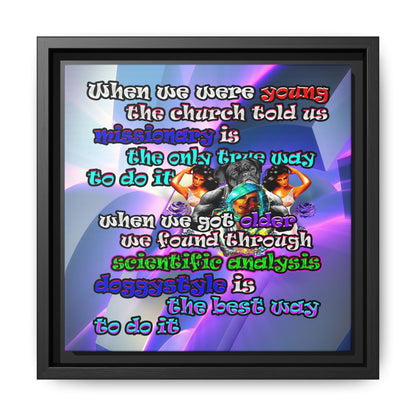 doggystyle - framed canvas art (grey-pink wave)