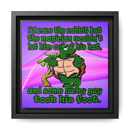turtle race - framed canvas art (purple-pink wave)