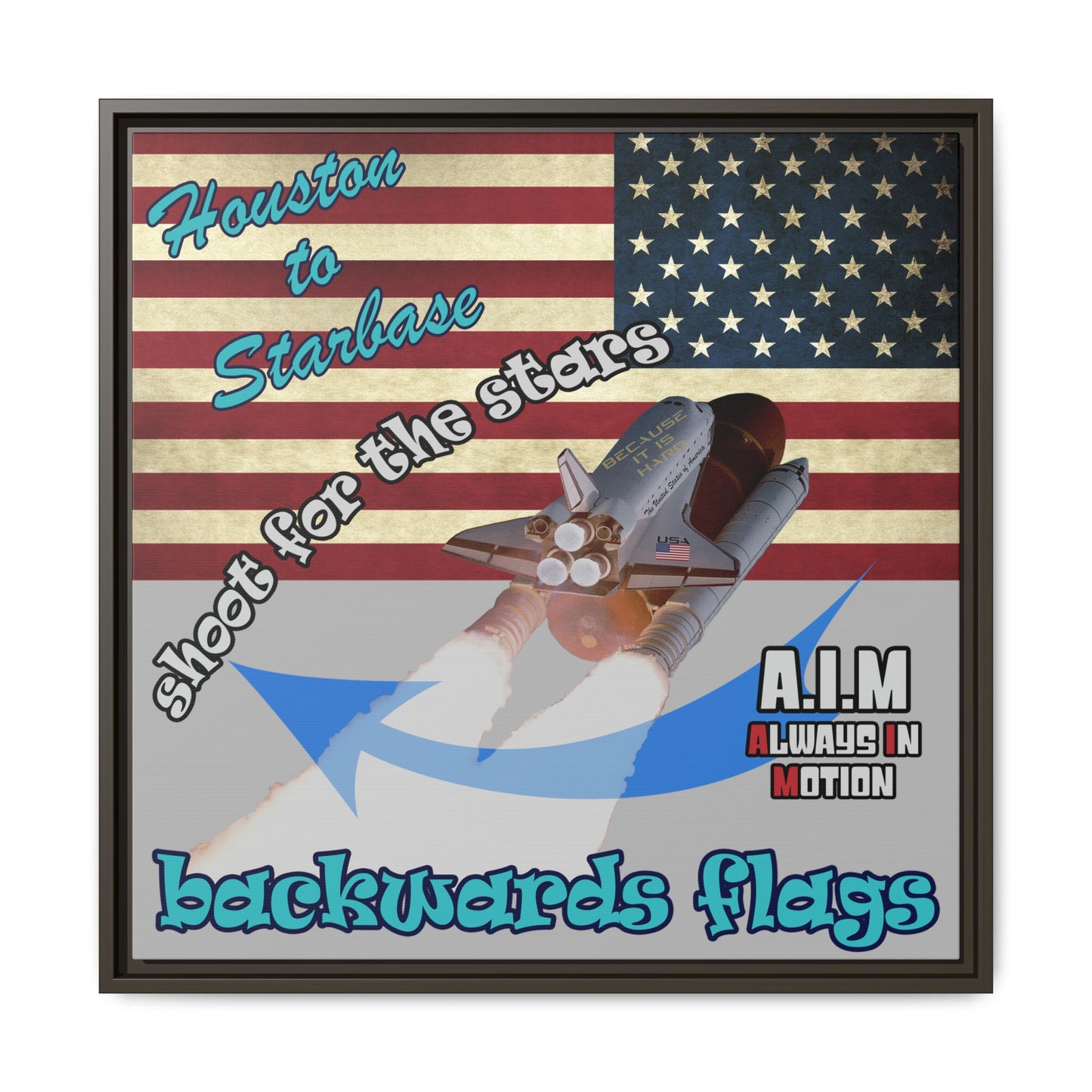 shoot for the stars - framed canvas art (light grey)