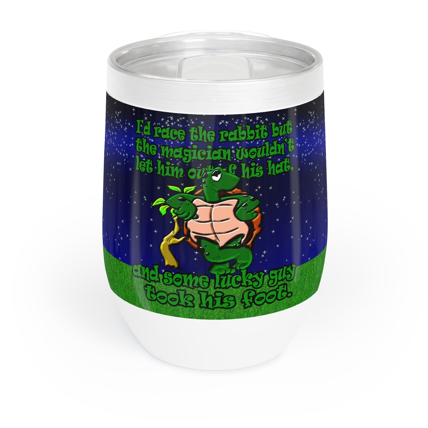 turtle race - Chill Wine Tumbler ('snoops' background)