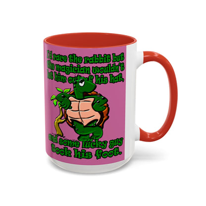 turtle race - Accent Mug (light pink)