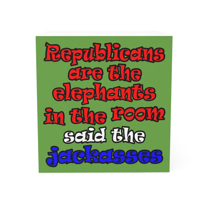 donkeys and elephants - note cube (green)
