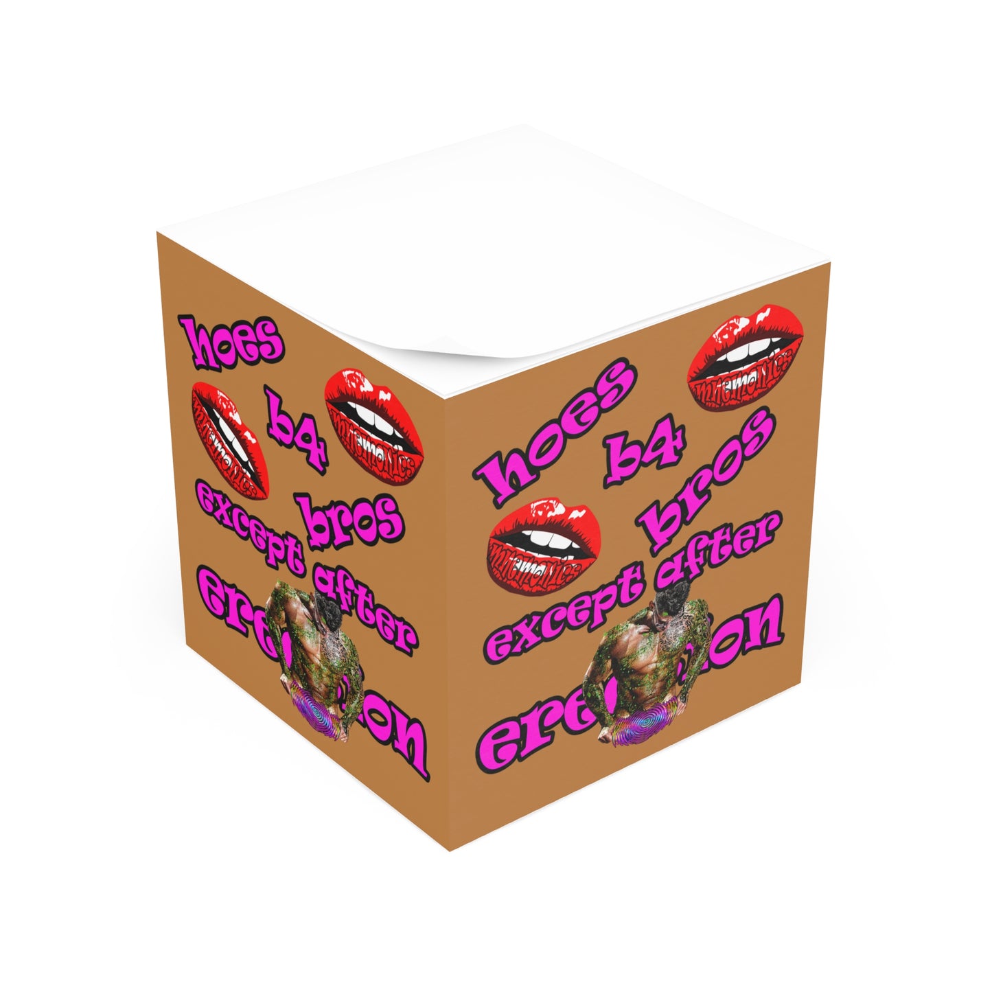 hoes b4 bros - note cube (light brown)