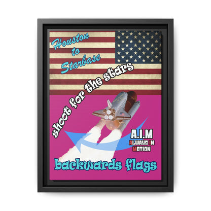 shoot for the stars - framed canvas art (pink)