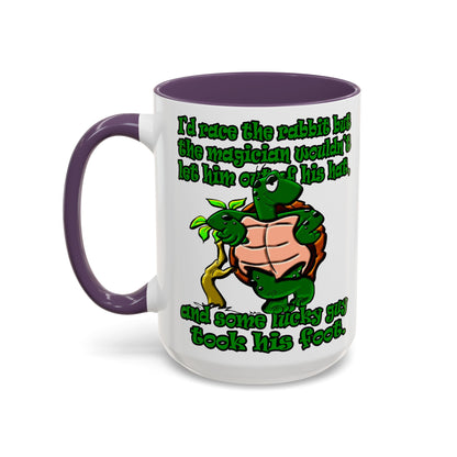 turtle race - Accent Mug (white)