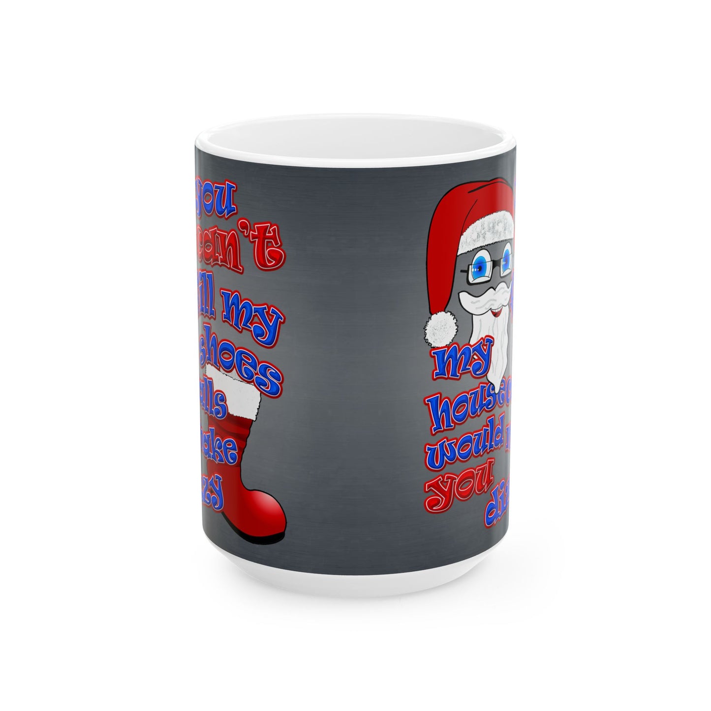 santa's shoes - White Mug (grey-light grey)