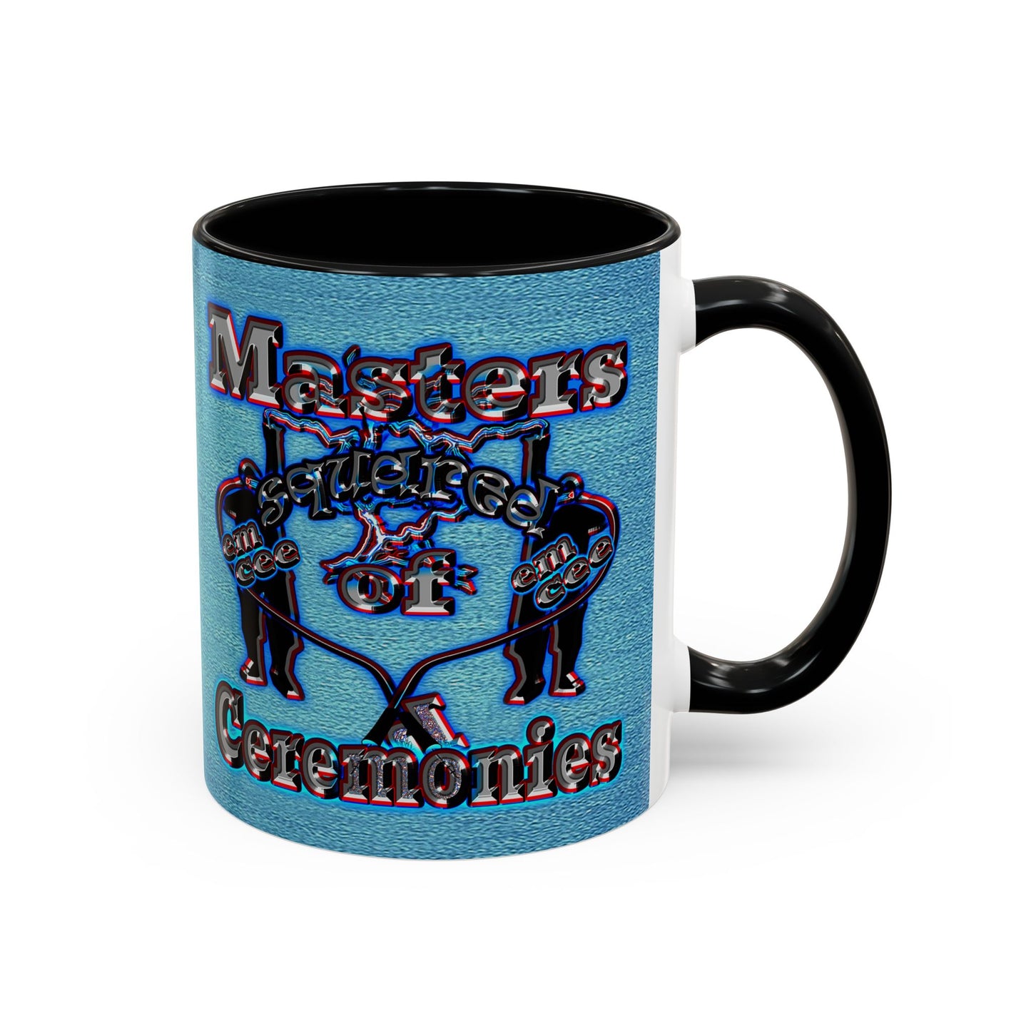 em cee squared - Accent Mug (faded dark blue)