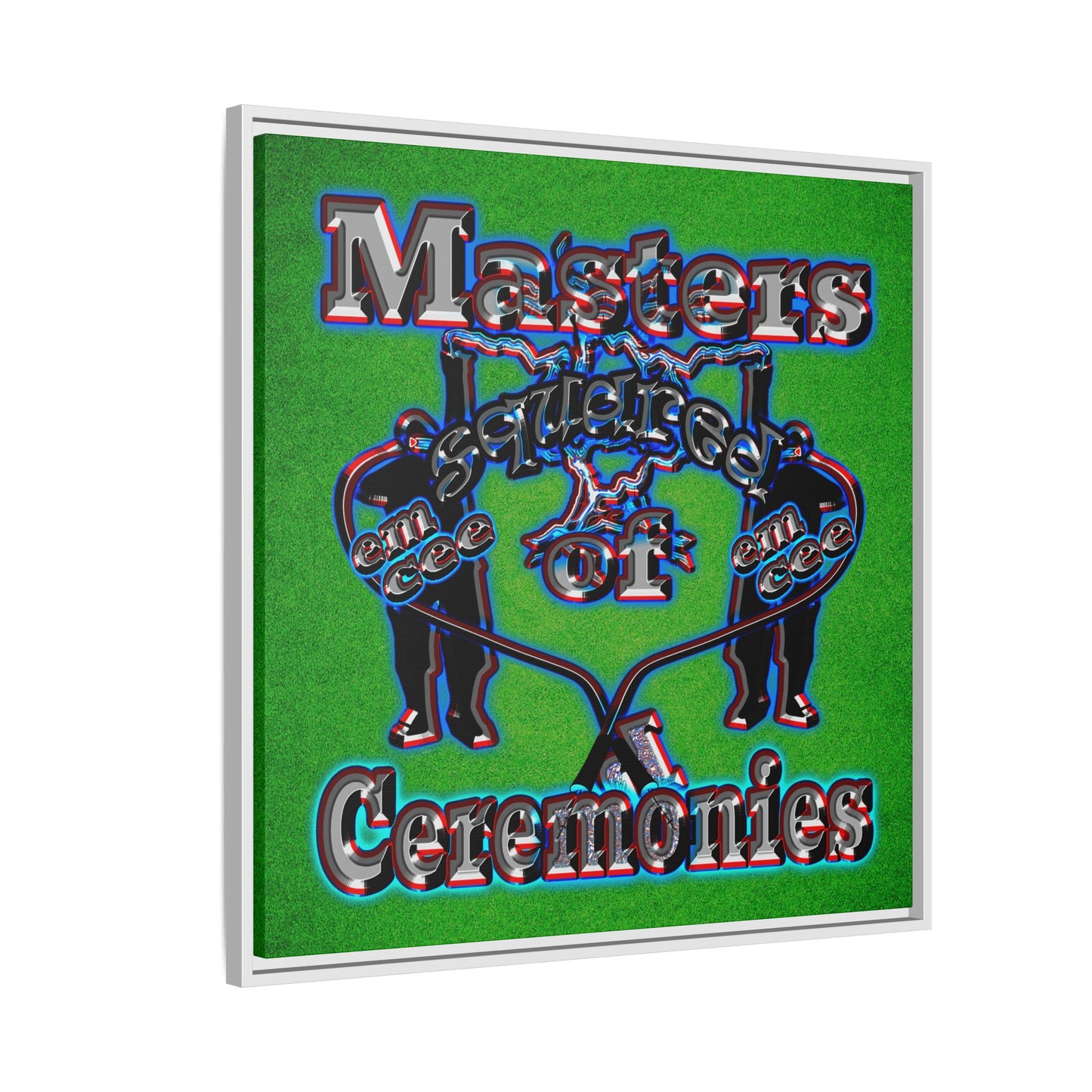 em cee squared - framed canvas art (green turf)