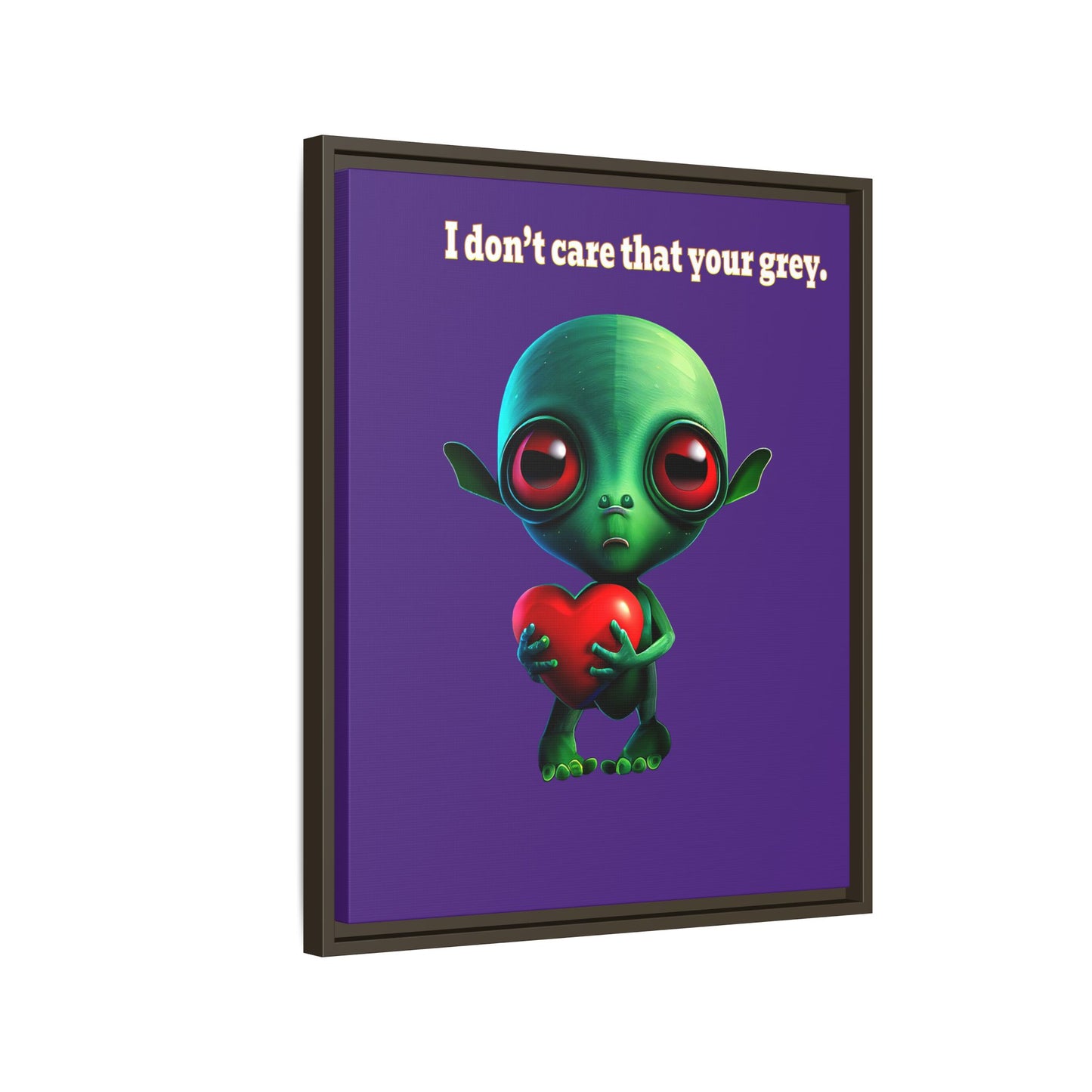I don't care that your grey - framed canvas art (purple)