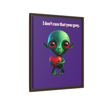 I don't care that your grey - framed canvas art (purple)