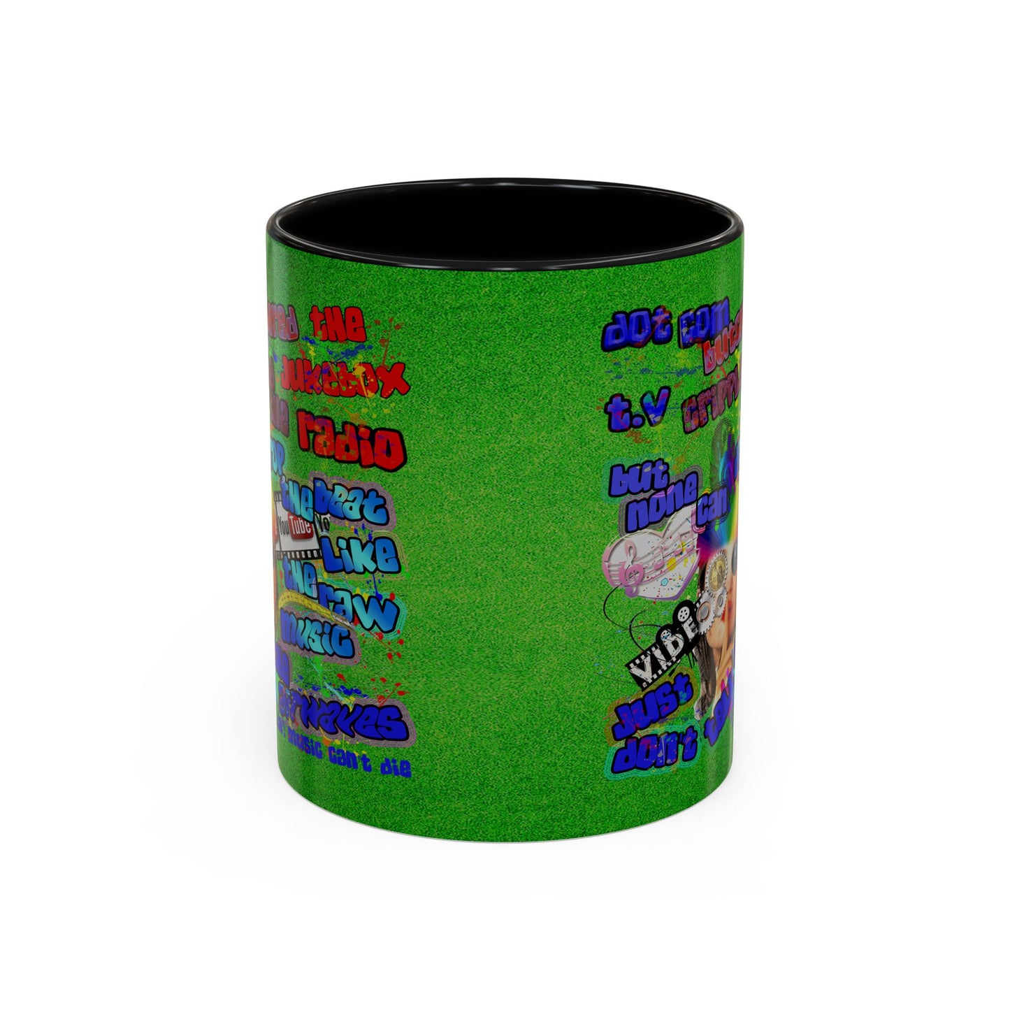 drop the beat - Accent Mug (green turf)