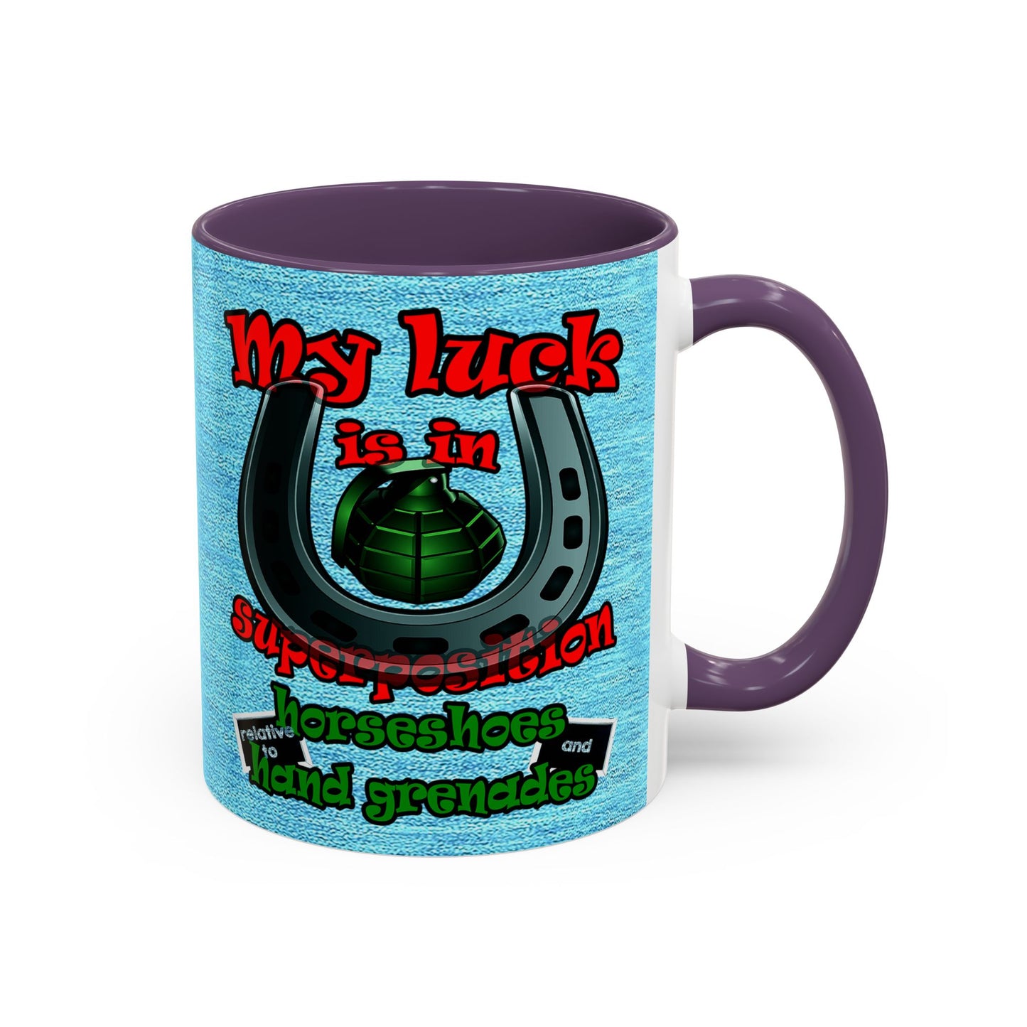 my luck - Accent Mug (faded dark blue)